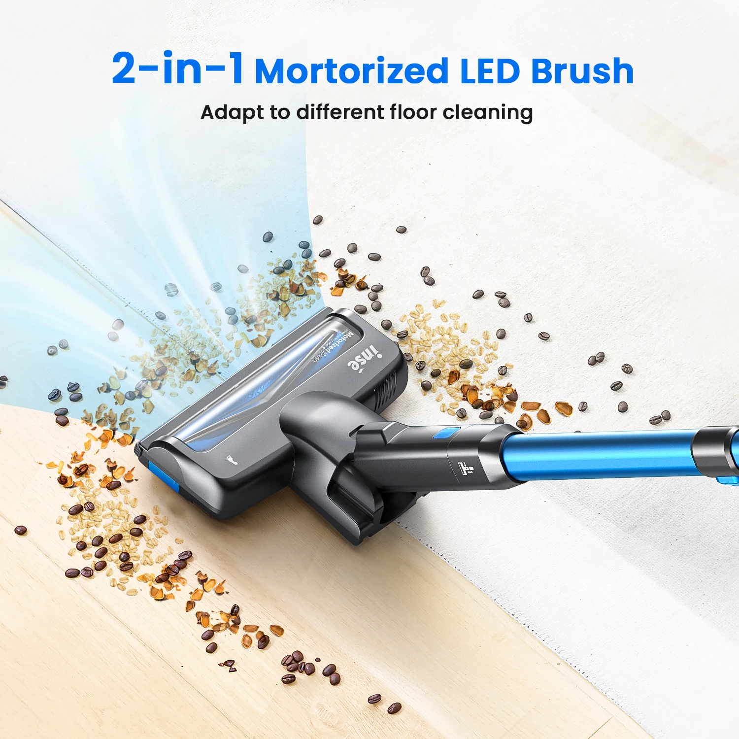 INSE S7P 26KPa 265W Stick Cordless Vacuum Cleaner, up to 45mins Runtime, 6-in-1 Stick Vac for Hardwood Floor Pet Hair Home Car 4