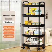 Étagère de rangement de cuisine à 5 couches, chariot mobile, support de rangement multicouche sur pied, pour bibliothèque, collations, fruits et légumes 6