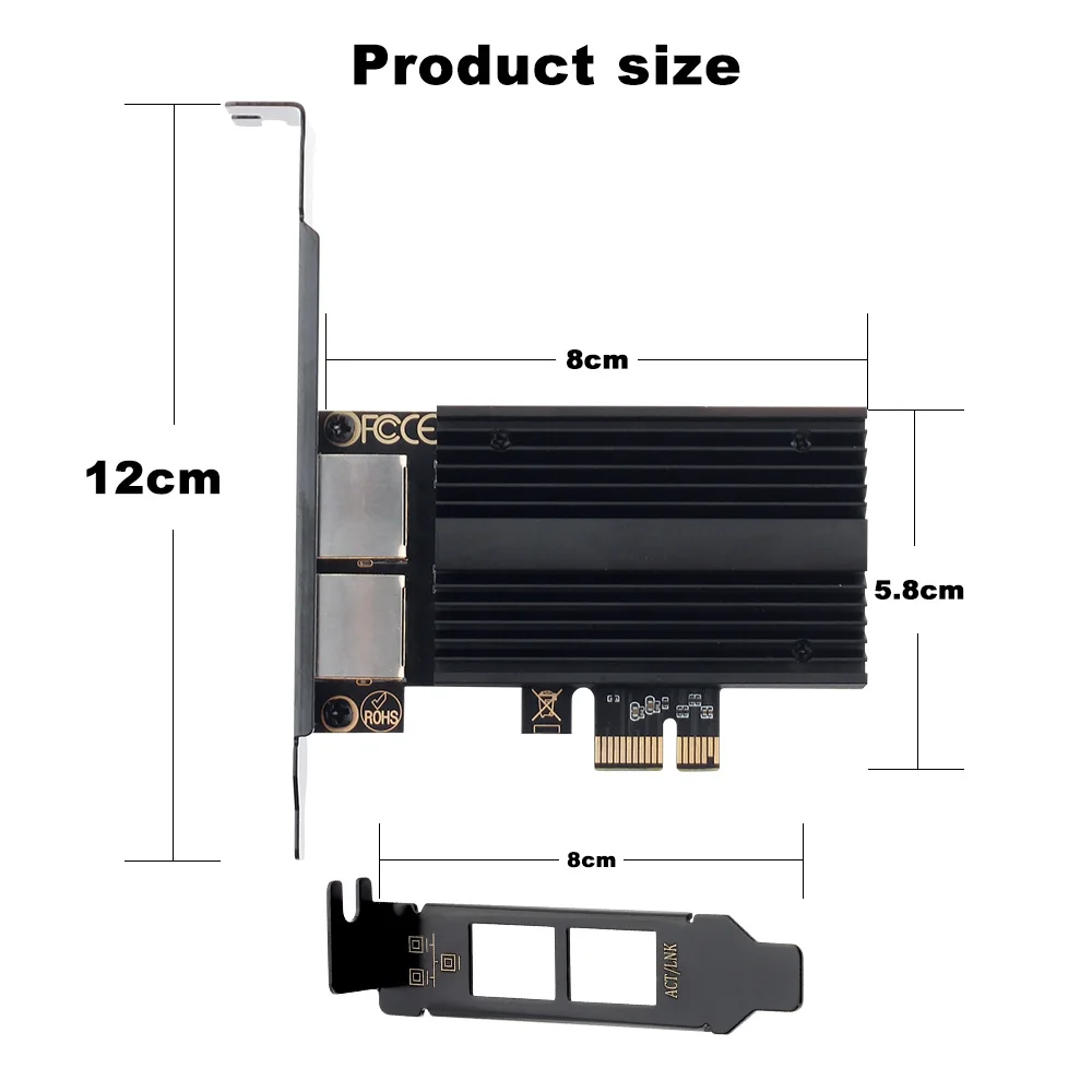 Dual-port 2.5g Pcie para Rj45 Adaptador Intel I226 Chipconjunto 2500 1000 100mbps Placa de Rede Gigabit Ethernet Pci Express para Desktop - Imagem 6
