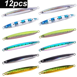 Premium Shore Jigging Spoon - Versatile Seabass Lure and Artificial Bait - 10G 55MM (12pcs--No hook)