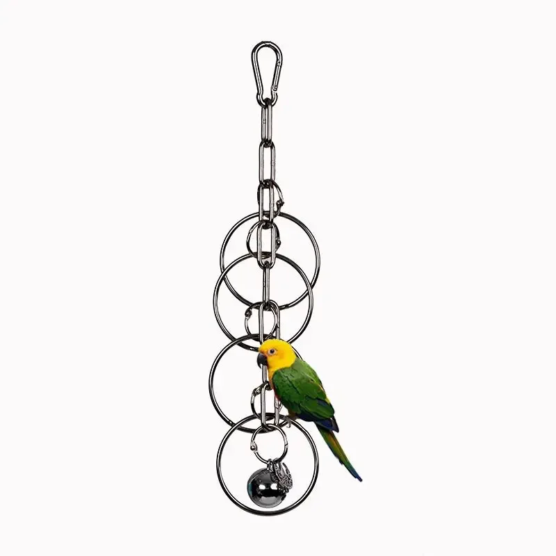 parrot toy bird toy bird cage accessories parrot 304 stainless steel toy gnawing climbing large medium-sized diamond gray machine puzzle bird cage display rack hanging