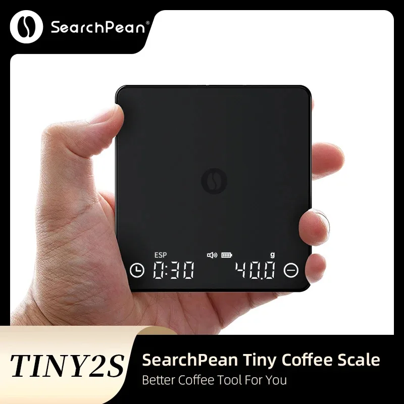 

SearchPean Tiny2s a espresso coffee scale, pressure wake up，has a timer, USB charging, measures 2kg/0.1g in g/oz/ml, ships free