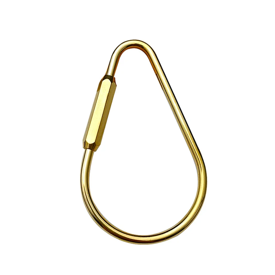 Portachiavi in ottone con lucchetto, catena a D, colore