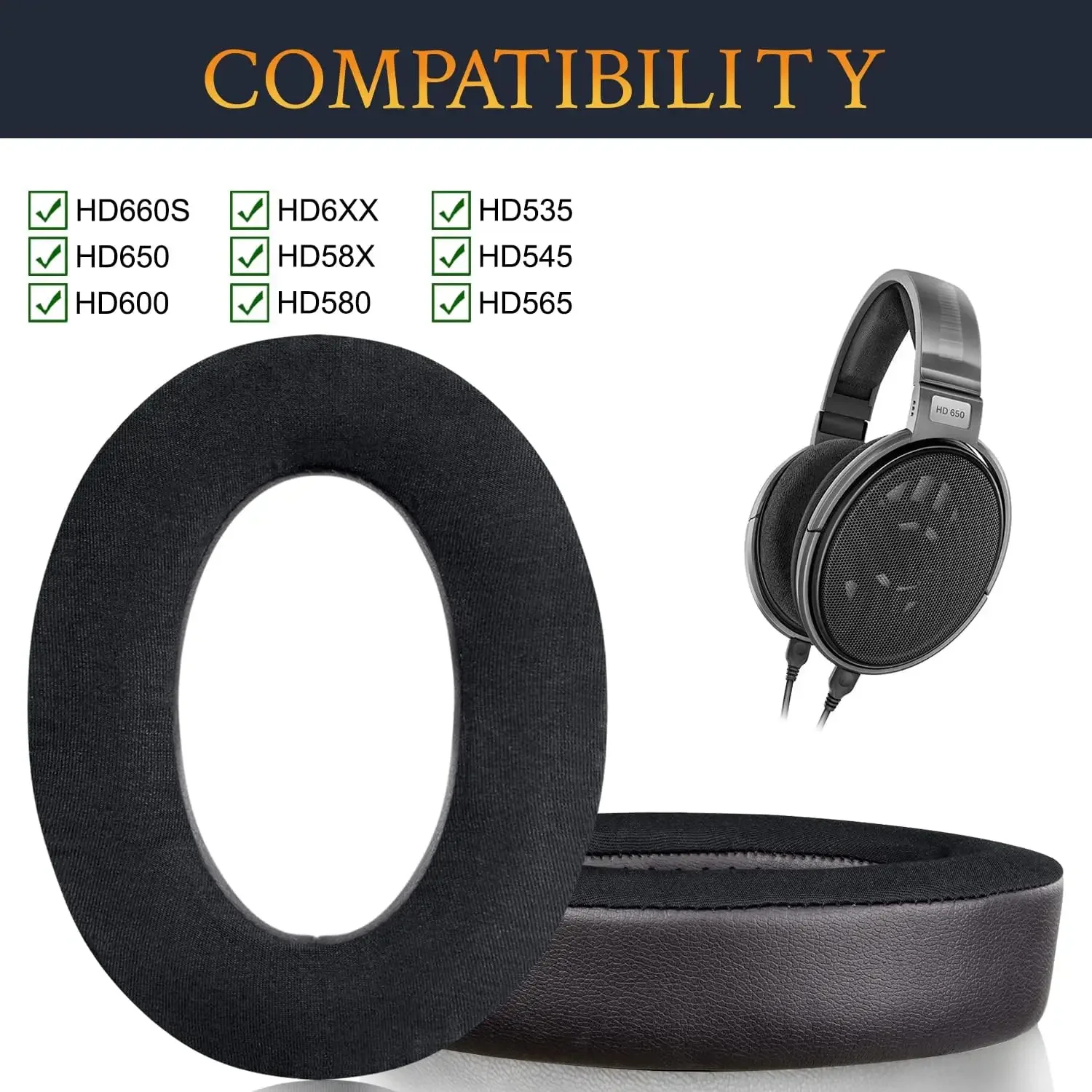 Sennheiser HD650 HD660S HD600 HD580 HD565 HD545 HD535 이어폰 메모리 폼 커버 이어 패드 헤드폰 ..