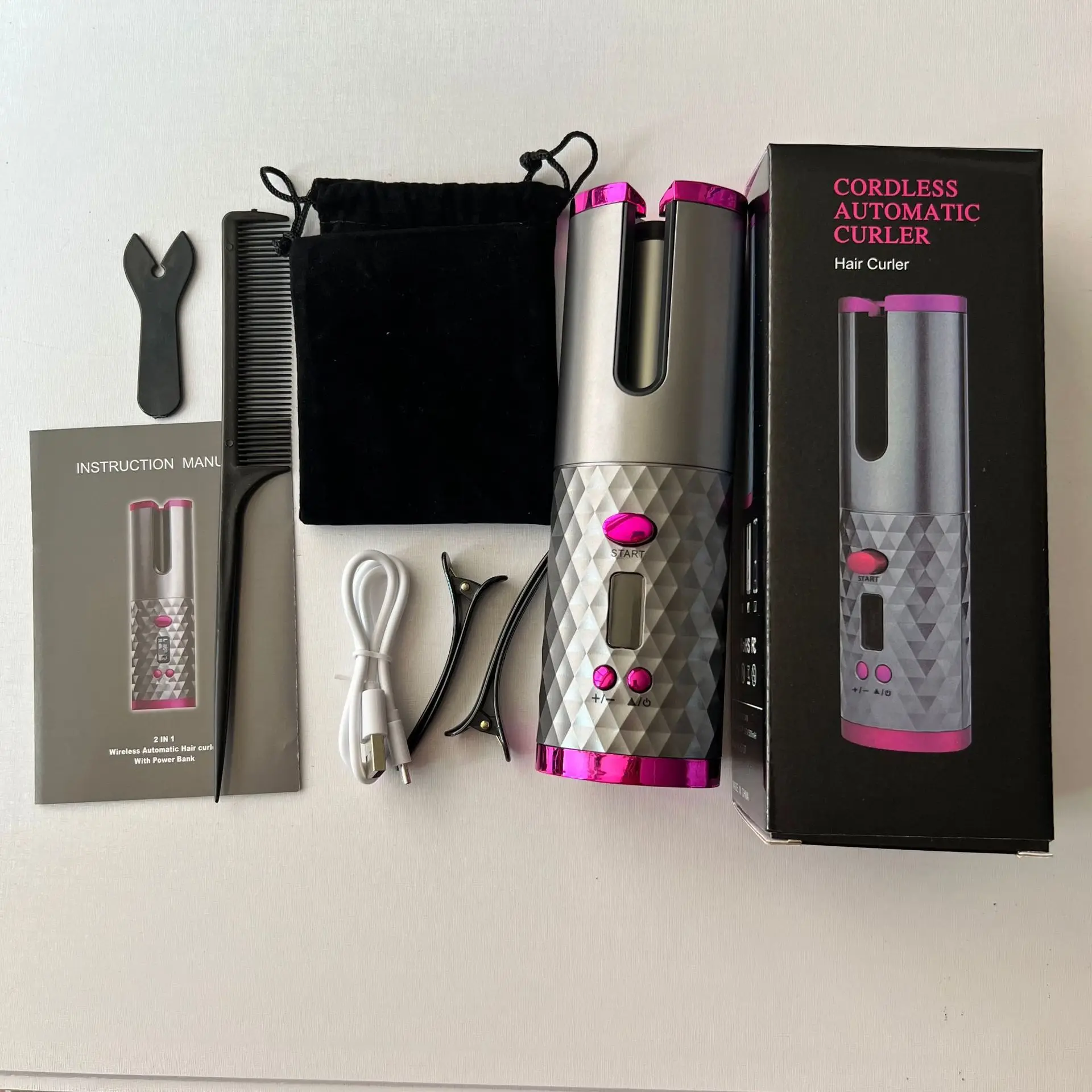 Hot Selling USB Automatic Hair Curler, Wireless Charging Lazy Hair Curler