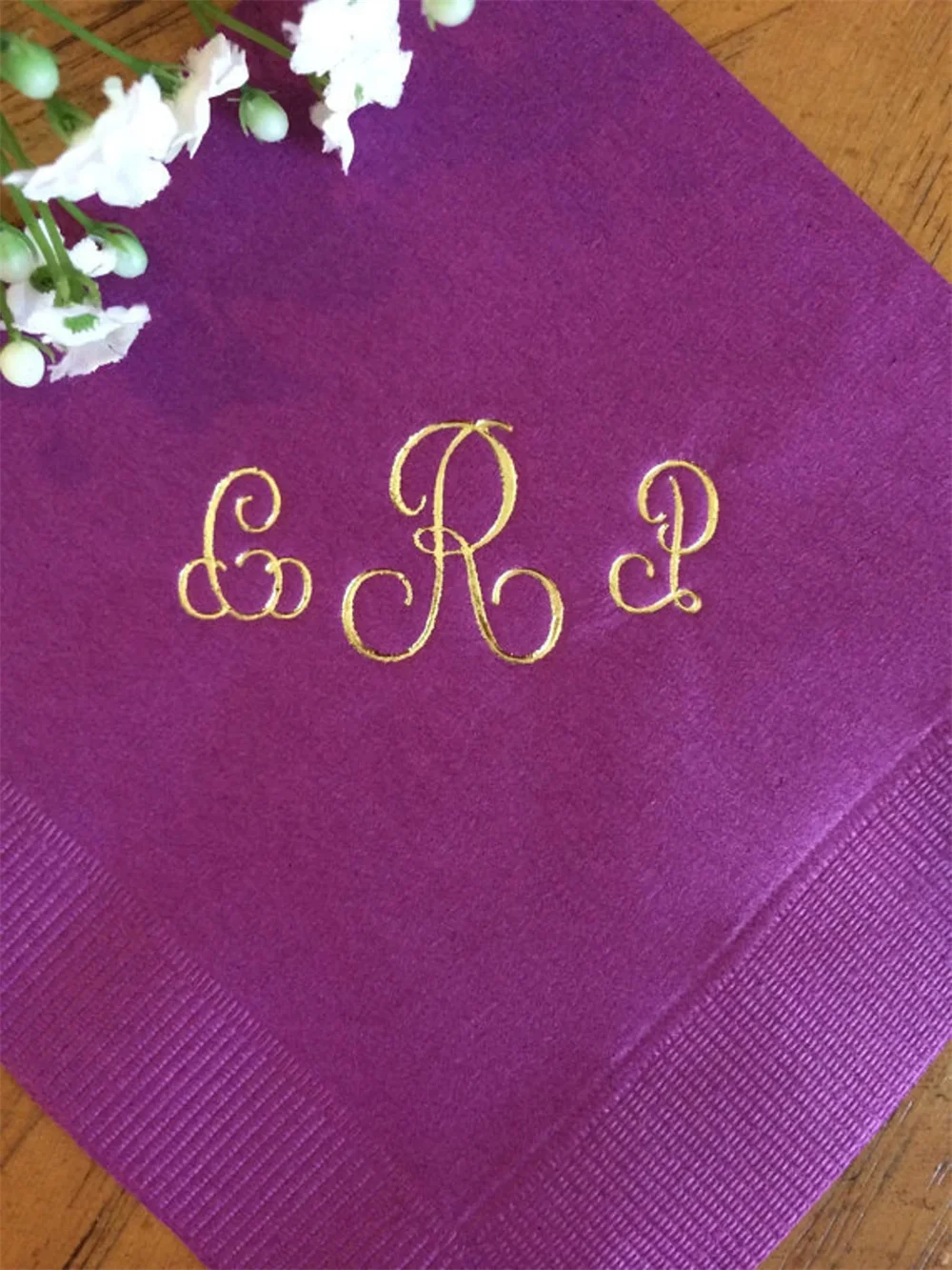 50pcs Personalized Napkins Wedding Cocktail Beverage Paper Anniversary Party Monogram Luncheon
