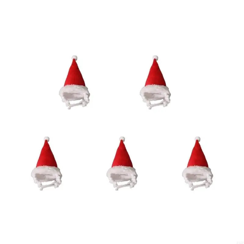 P82C Christmas Hat Hamster Santa with White Adjustable Xmas Headgear Ferret Rabbit Small Animal Accessories