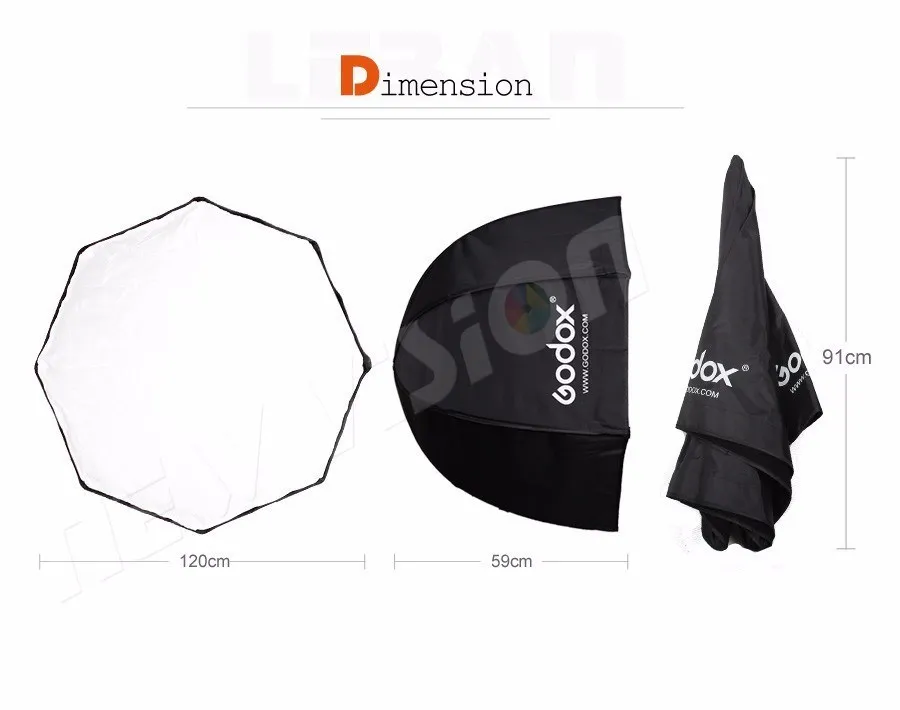 Description Picture 6 of itemGodox Photo Studio 120cm 47in Portable Octagon Flash Speedlight Speedlite Umbrella Softbox Soft Box Brolly Reflector