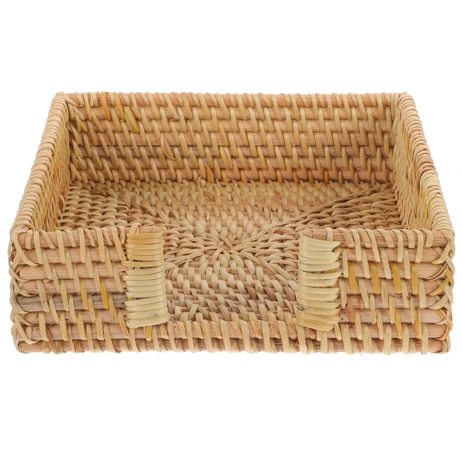 

Rattan Woven Napkin Holder Napkin Organizer Paper Guest Towel Holder Tray Dinner Paper Hand Guest Towel Napkin Basket Tray Caddy