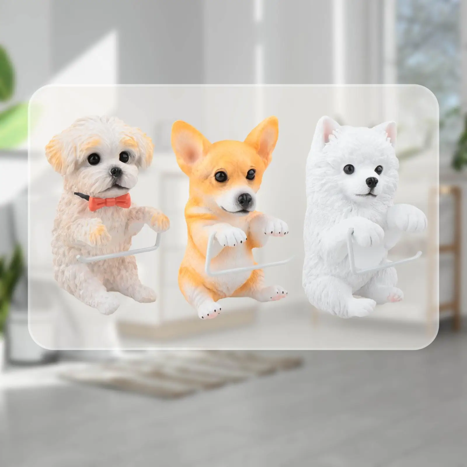 Toilet Paper Roll Holder Creative Toilet Tissue Holder Cartoon Animal Shape Tissue Wall Mounted Rack for Dining Room Toilet