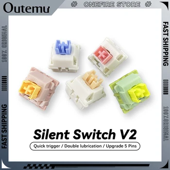 Outemu 사일런트 피치 V2 스위치 업그레이드 레몬 V2 스위치, 기계식 키보드용 선형 촉각 5 핀 윤활 스위치, 핫 스왑 가능