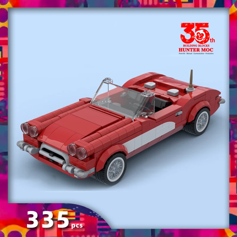 All American Icon Sports Car Build Brick Replica Iconic Classic Convertible Legendary Pony Vintage Dream Vehicle Collection