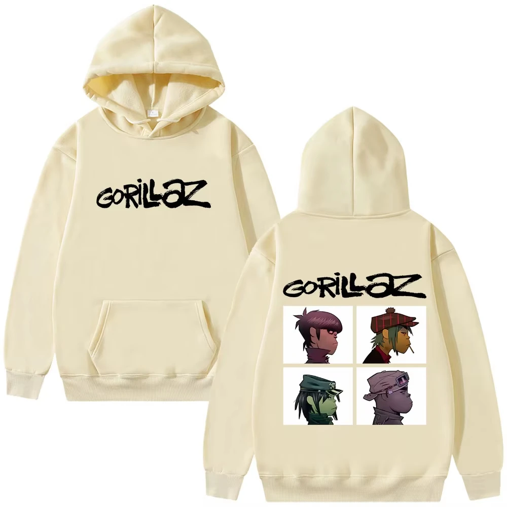 Das Modealbum der Gorillaz Rockband präsentiert Musterdrucke auf Herren-Hoodies, Sweatshirts, Hip-Hop-Alternative-Retro-Pullovern. – Detail 10
