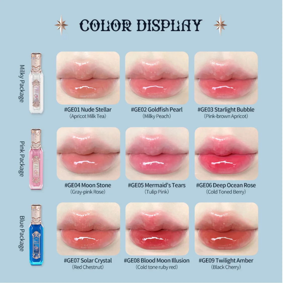 Flower Knows Moonlight Mermaid Series Jewelry Lip Gloss 3.5ml Original Makeup Cosmetics Flowerknows