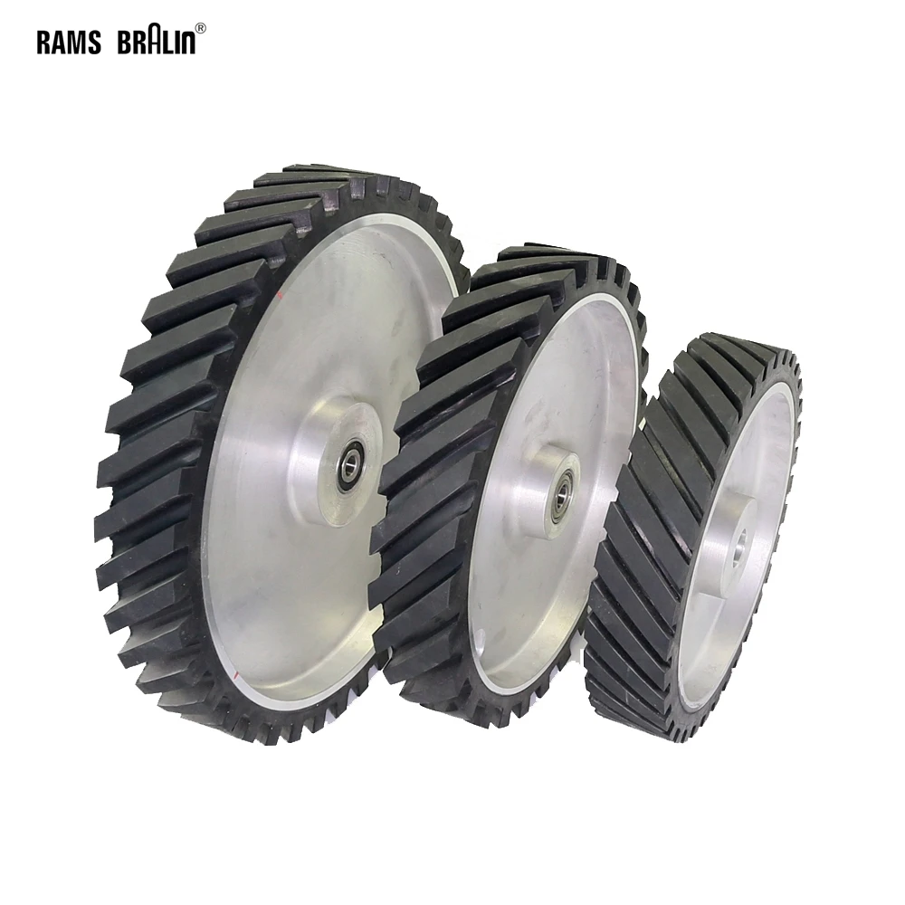 1 piece 14 12 10  Grooved Rubber Wheel Grinder Contact  Wheel Belt Sander Replacement Parts