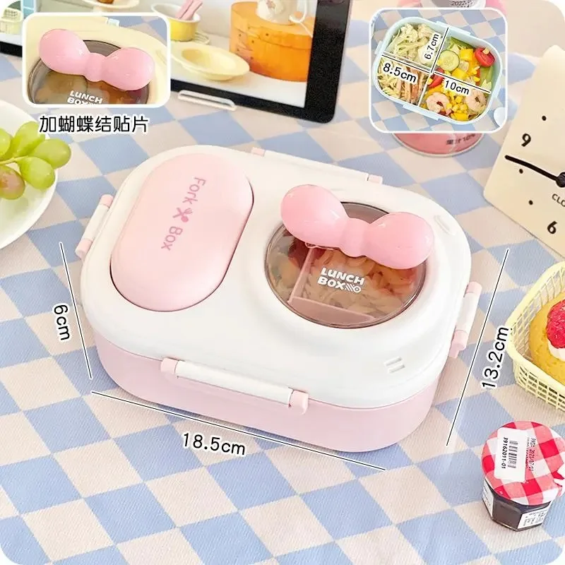 Heart Print Bento Box for Women & Teens - Portable Macaron Style Lunch Container, Ideal for Work, Picnic, Dating, Simple Packing - 5