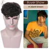 TESS 35g Men Toupee 16x19cm Human Hair Toppers Replacement System Men Capillary Prothesis Male Hair Wig Clip In Hair Extensions 4