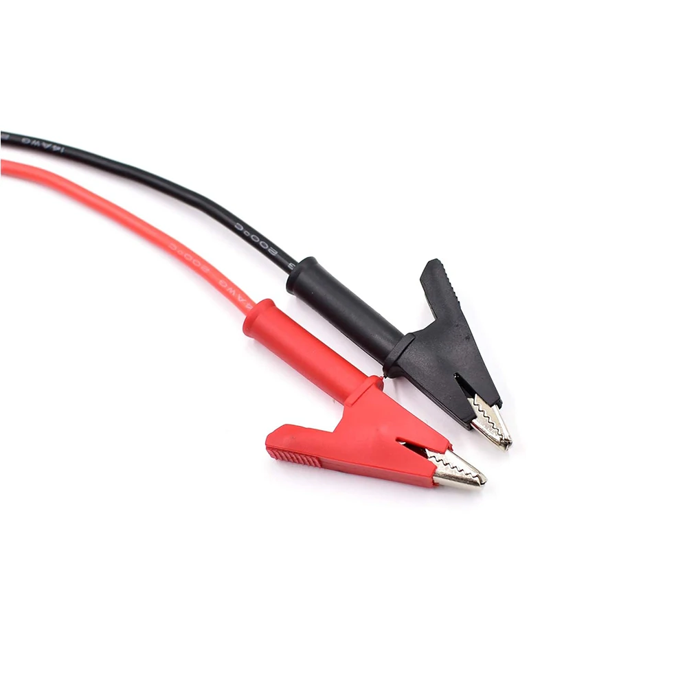 2 Pcs 15A 1M Dual Ended Crocodile Alligator Clips Test Lead Alligator Clips to Clip Heavy Duty Silicone Test Leads