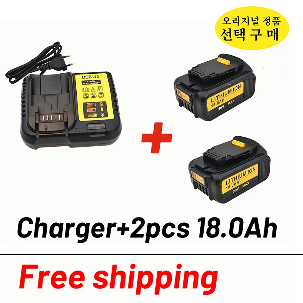 

2023 NEW 20V 18000mAh for Dewalt Power Tool Battery for Dewalt DCB180 DCB181 DCB182 DCB201 DCB201-2 DCB204-2+ 3A Charger