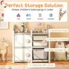 Toy Storage Organizer with Bins, Multipurpose Bookshelf and Toy Chest with Antler Top, Enclosed Cabinets & Pull-Out Drawers 4