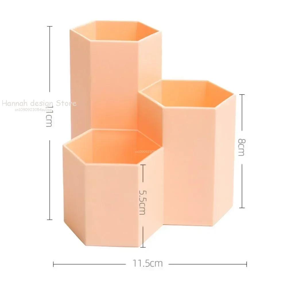 Brush Storage Box Pen Holder Large Capacity Honeycomb Shape Slant Insert Desk Organizer Plastic 3 Lattices Cosmetic Make-up Stud pen holder stationery organizer pen pencil case