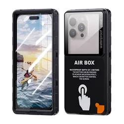 Universal Waterproof Phone Case - Transparent Touch Screen Underwater Dust and Drop Protection, IP68 Certified (BK)