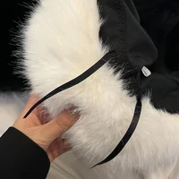 2023 y2k Fluffy Faux Fur Bucket Hat Women Rabbit Fur Warm Thick Plush Winter Hat Lady Luxury Fashion Party Panama Fisherman Cap 6