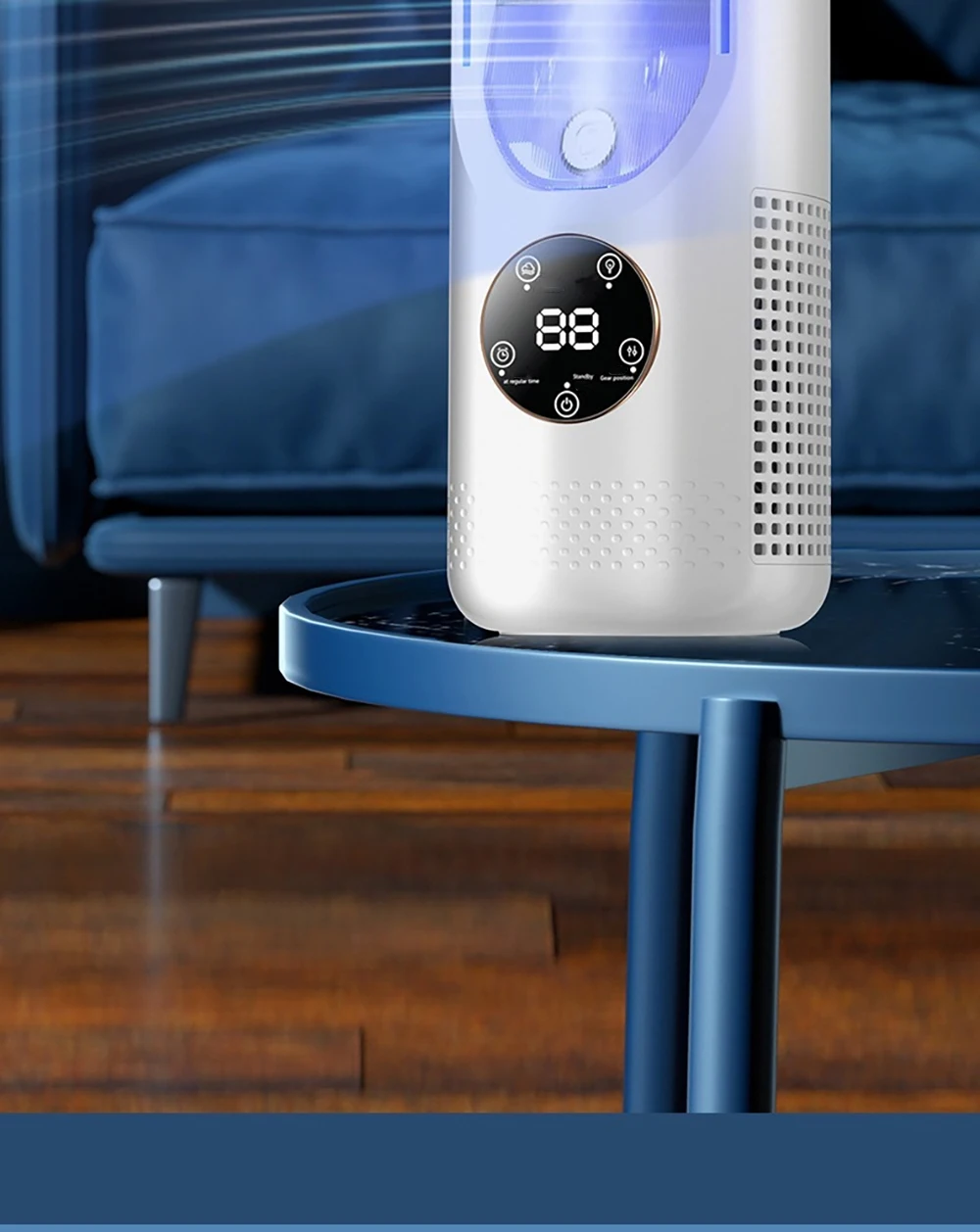 Mini Air Cooler Humidification Cooling USB Silent Timed Air Conditioning Fan Colorful Lights Night Light Led Screen 6 Wind Speed