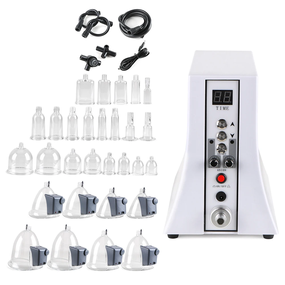 

35 Cups Vacuum Therapy Massage Slimming Bust Enlarger Breast Chest Enhancement body shaping buttocks butt booty Lifting machine