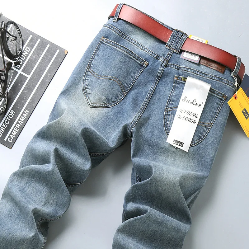 

Luxury Brand Summer Men's Jeans Business Casual Male Straight Cotton Denim Pants Fashion Youth Stretch Slim Fit Cowboys Trousers