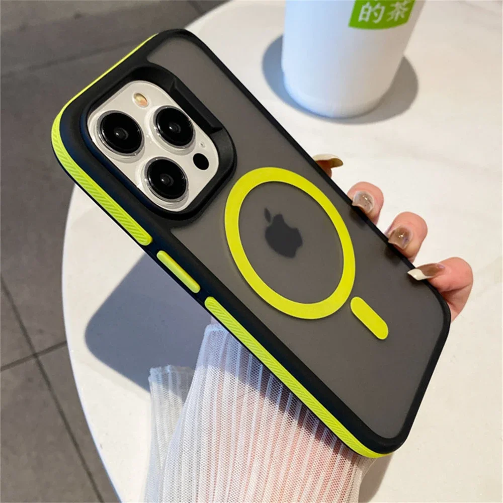 Luxury Matte Translucent Shockproof Armor Case with Magsafe Compatibility