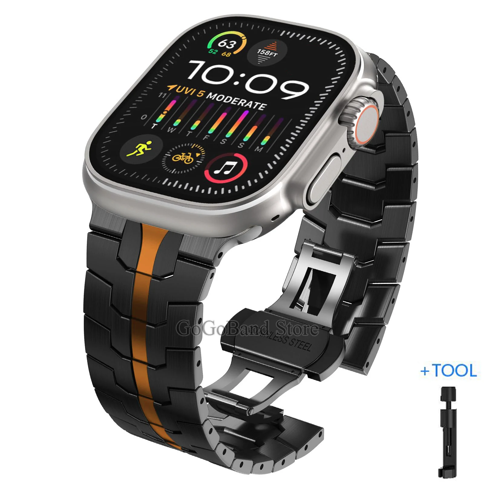 Premium Titanium Color Stainless Steel Watch Bracelet