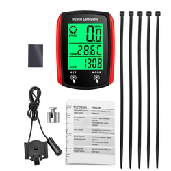 LCD Screen Wired Cycling Speedometer & Odometer (Red)