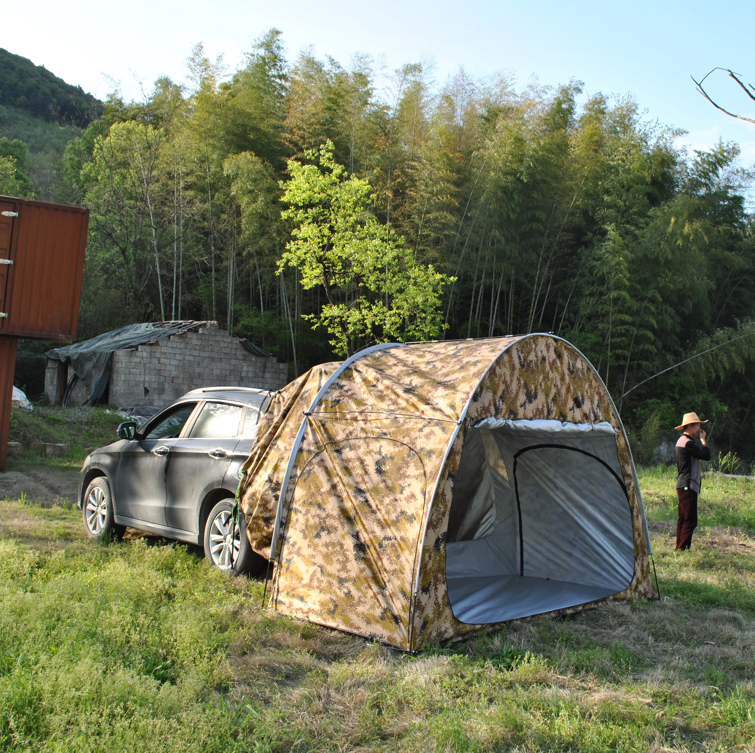 

Camouflage Outdoor SUV Car Rear Extension Tent Car Rear Tent With Canopy Self-Driving Tour Wilderness Anti-Mosquito Sunshade