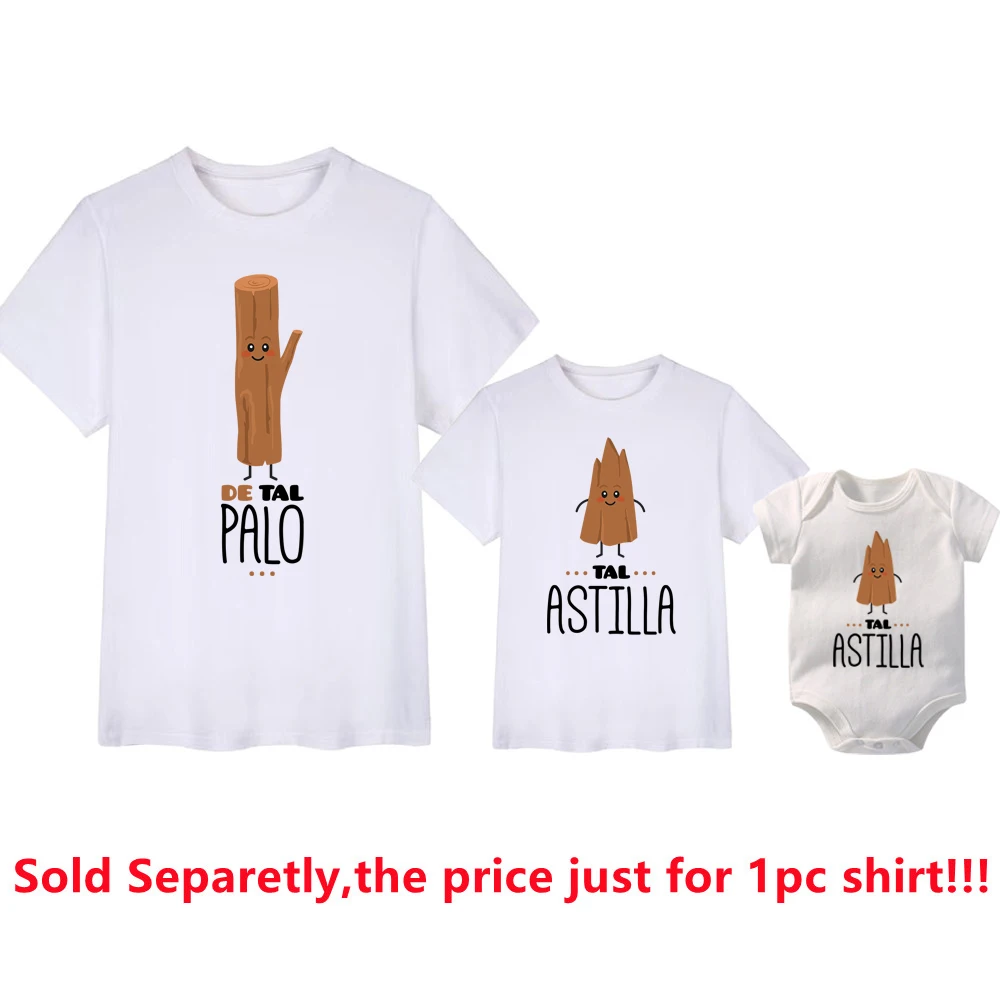 Funny Family Matching Shirts De Tal Palo Tal Astilla T-shirts Daddy and Boys Girls Tees Baby Rompers Father's Day Outfits Gifts 3