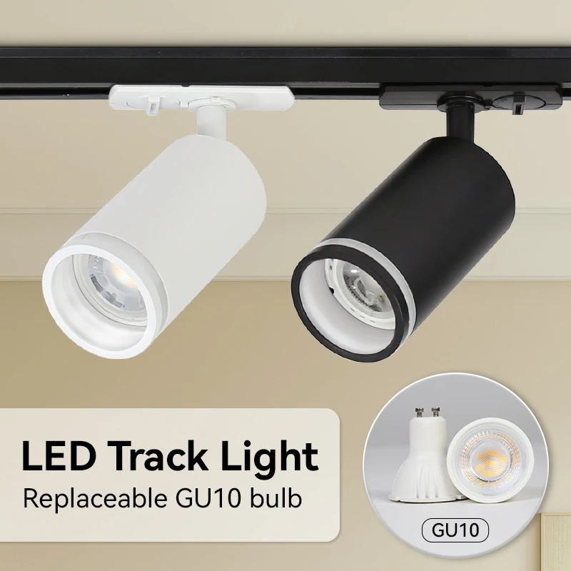 110-220V Rotatable Tracklights LED GU10 Replaceable Light Bulbs Modern Home Decor Hallway Exhibition Store Rail Spot Led Lights 6