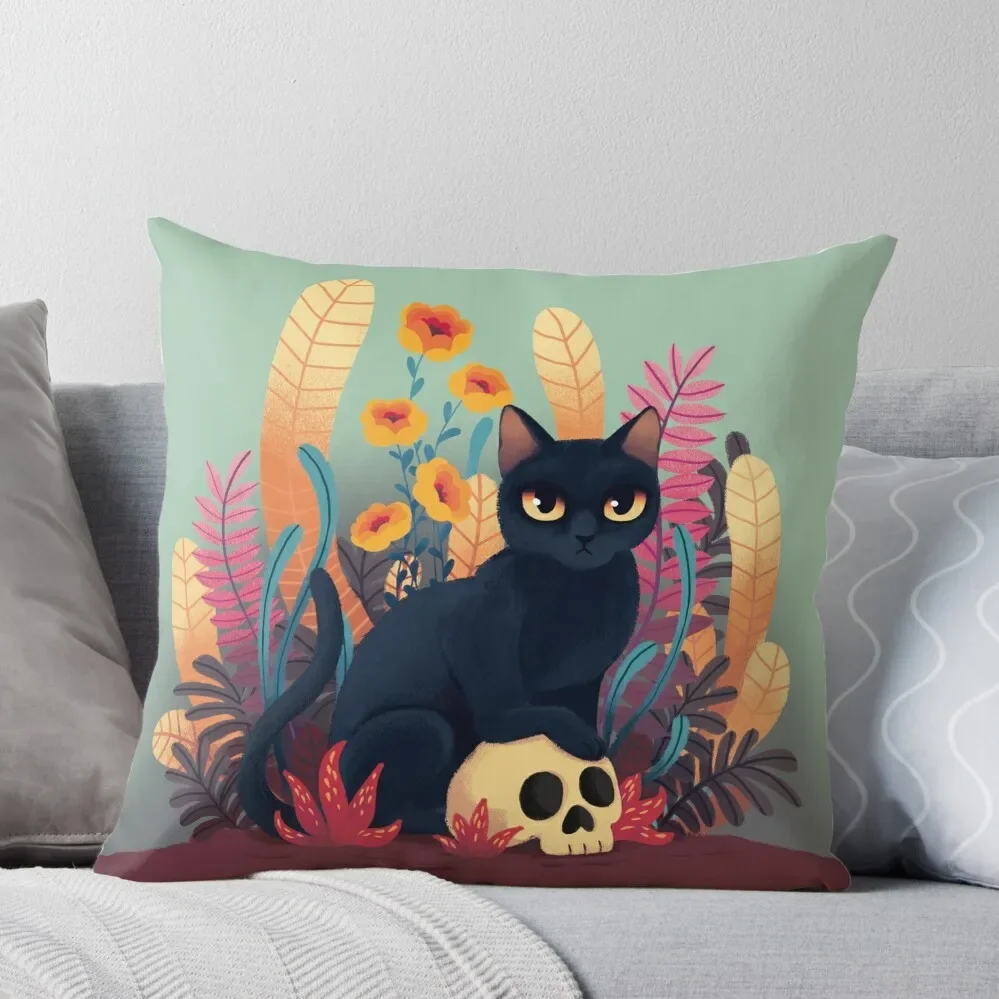 

Skull kitty Throw Pillow Christmas Pillow home decor items Sitting Cushion christmas pillowcases