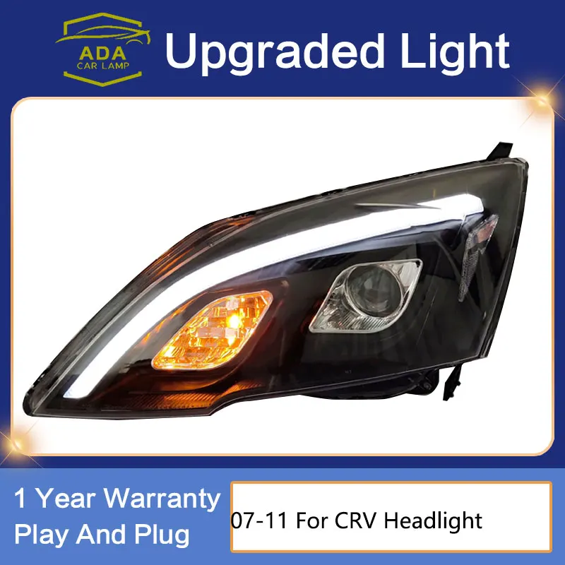 

Head Lamp For Car Honda CRV 2007-2011 Headlights CR-V LED Light Day Running Light DRL LED Double C style