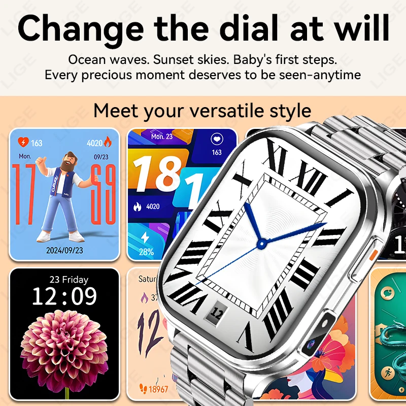 Smartwatch con Fotocamera per Uomo e Donna, Registratore Video e Foto, Monitoraggio Salute, Impermeabile, Fitness, Chiamate Bluetooth, Musica Locale - Image 2