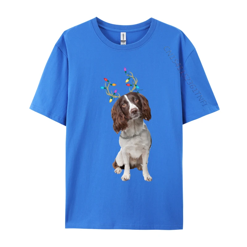 Festive Reindeer Christmas English Springer Spaniel Cotton T-Shirt - Retro High Street Design