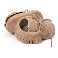 Baby Shoes Newborn Infant Boy Girl Classical Lace-up Tassels Suede Sofe Anti-slip Toddler Crib Crawl Shoes Moccasins 10-colors 2