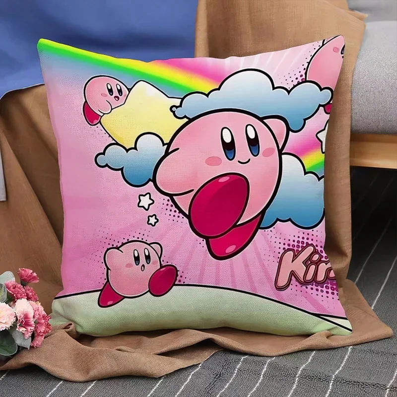 

Наволочка для подушки с двусторонним принтом K-Kirbys, домашний декор, 45x45 см, наволочка для спальни, дивана, короткая плюшевая наволочка для под...