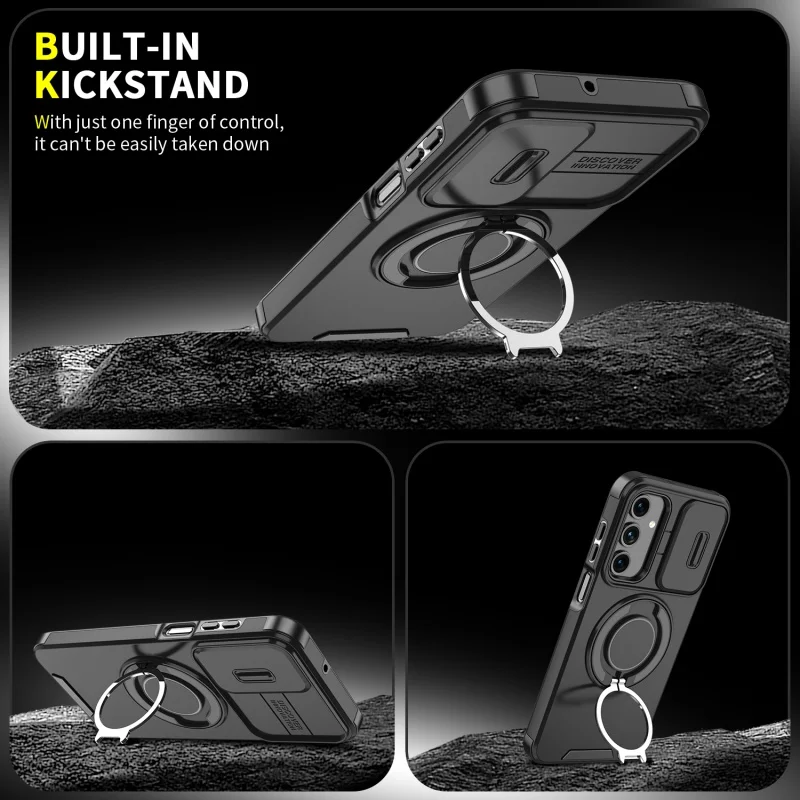 Shockproof Armor Wireless Charging Case with Magnetic Ring
