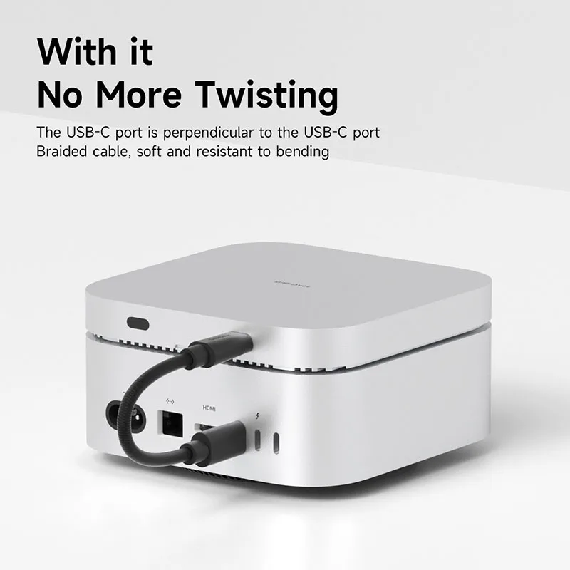 Hagibis USB4 Cable Vertical Plug USB C to USB C Short Cable 80Gbps 240W PD3.1 8K Cord for Thunderbolt 4/5 Mac mini M4 Mac Studio