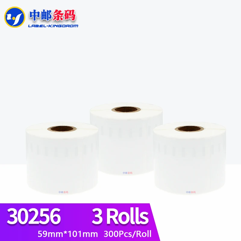 

3 Rolls Dymo Compatible 30256 White Label 59mm*101mm 300Pcs/Roll Compatible for LabelWriter 450Turbo Printer Seiko SLP 440 450