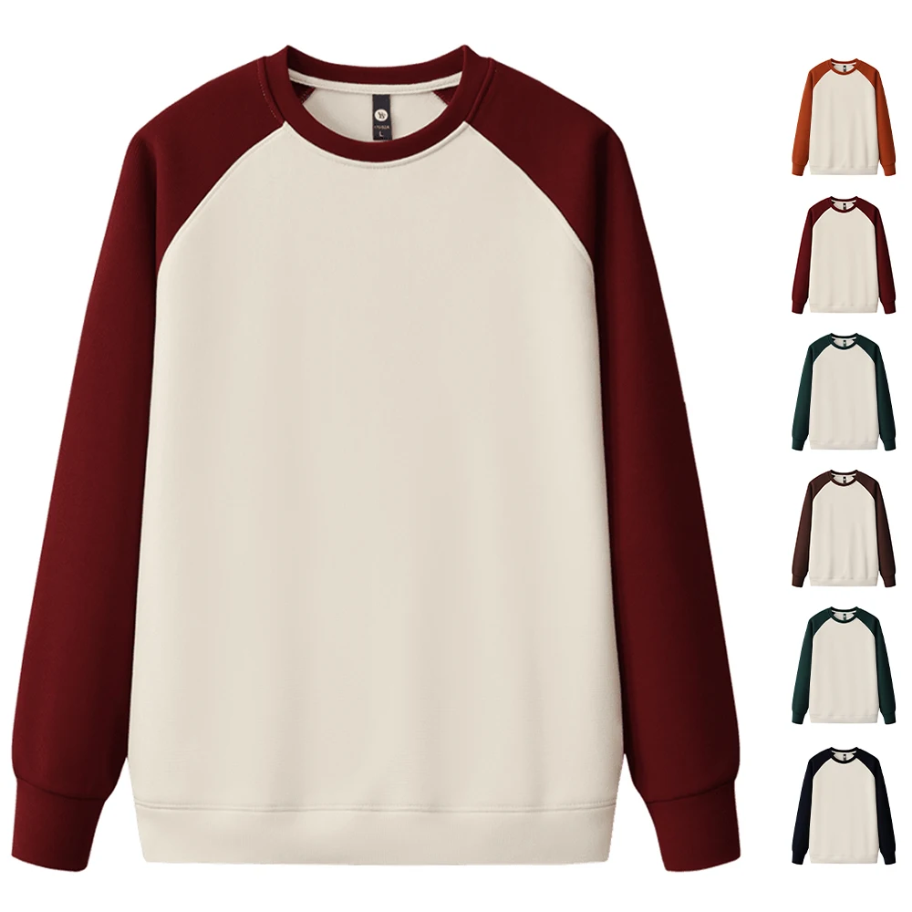 Fashion Patchwork Waffle Sweatshirt Hoodie Unisex Color Block Hoodies Long Sleeve Crewneck Sweatshirt For Men Polerones Hombre