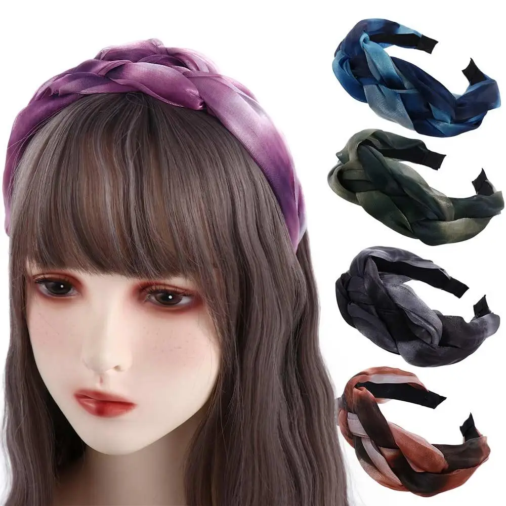 Wash Face Girls Female Makeup Headdress Mesh Hair Accessories Twisted Braid Hair Hoop Korean Style Headband Women Headband