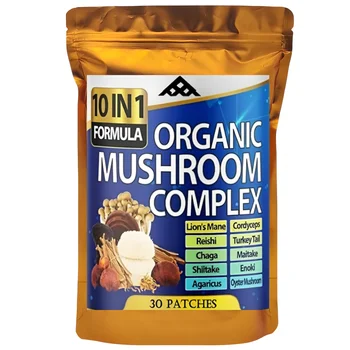 30 cerotti 10 in 1 cerotti transdermici complessi di funghi criniera di leoni, reishi e cordyceps per la memoria sollievo dallo stress energetico naturale