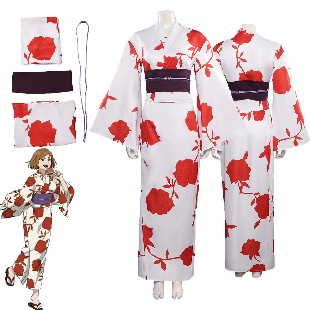 

Anime Jujutsu Cos Kaisen Kugisaki Nobara Cosplay Kimono Costume Outfits Halloween Carnival Suit For Adult Women Girls Roleplay