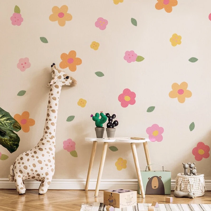 Boho Watercolor Plant Flowers Wall Stickers For Kids Rooms Children's Room Nursery DIY Wall Decals Home Decoration Wallpaper wall stickers vinyl decal stickers